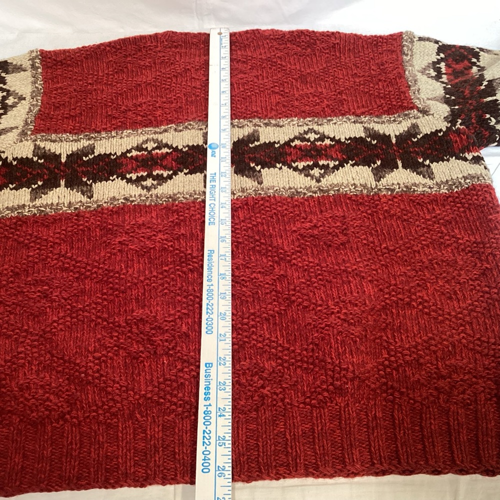 Polo Ralph Lauren Vintage Men's Southwestern Aztec Wool Hand Knit Sweater Large - Picture 9 of 10